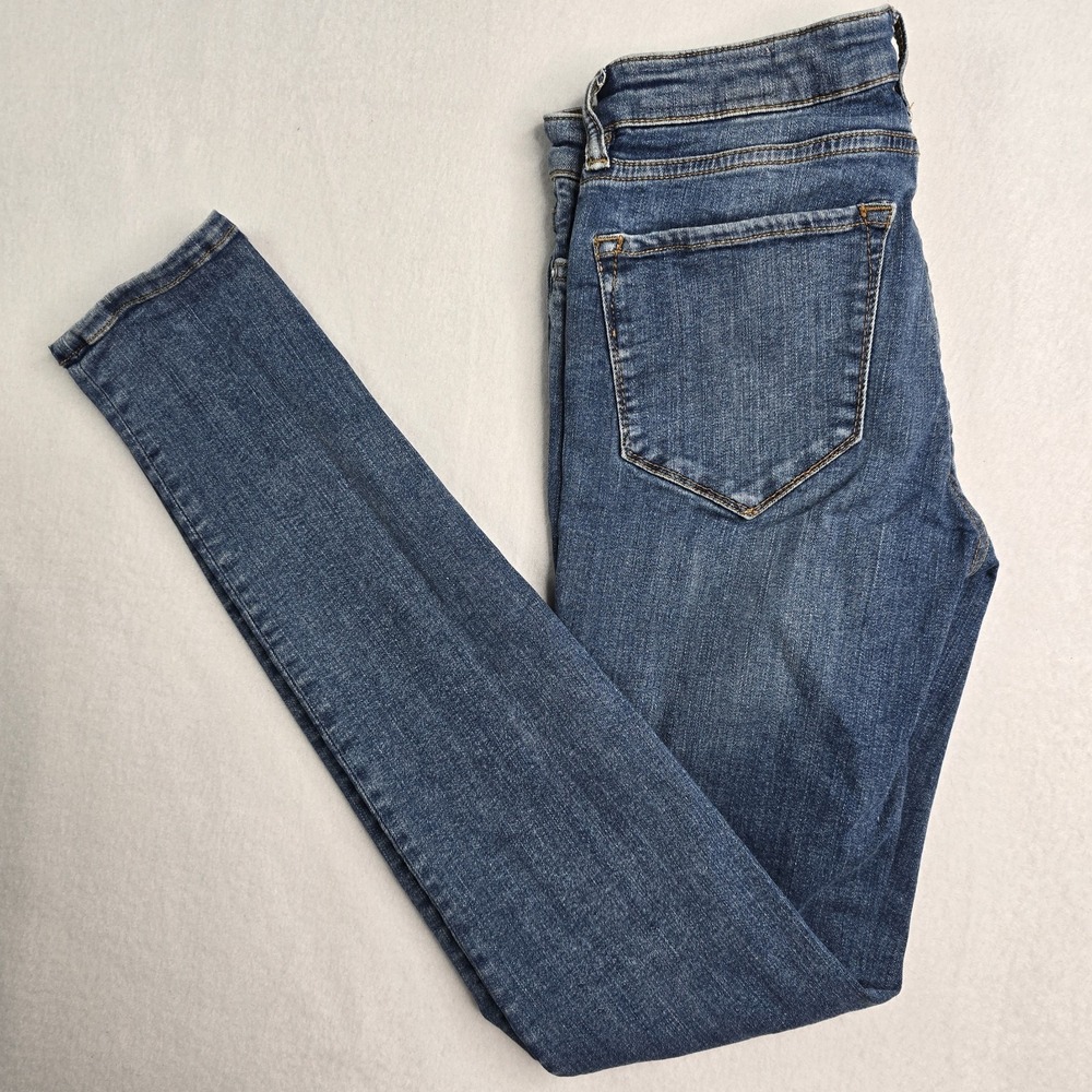 All Saints Jeans Womens 27 Blue Denim Mast Fit Skinny Stretch Low‎ Rise Boho